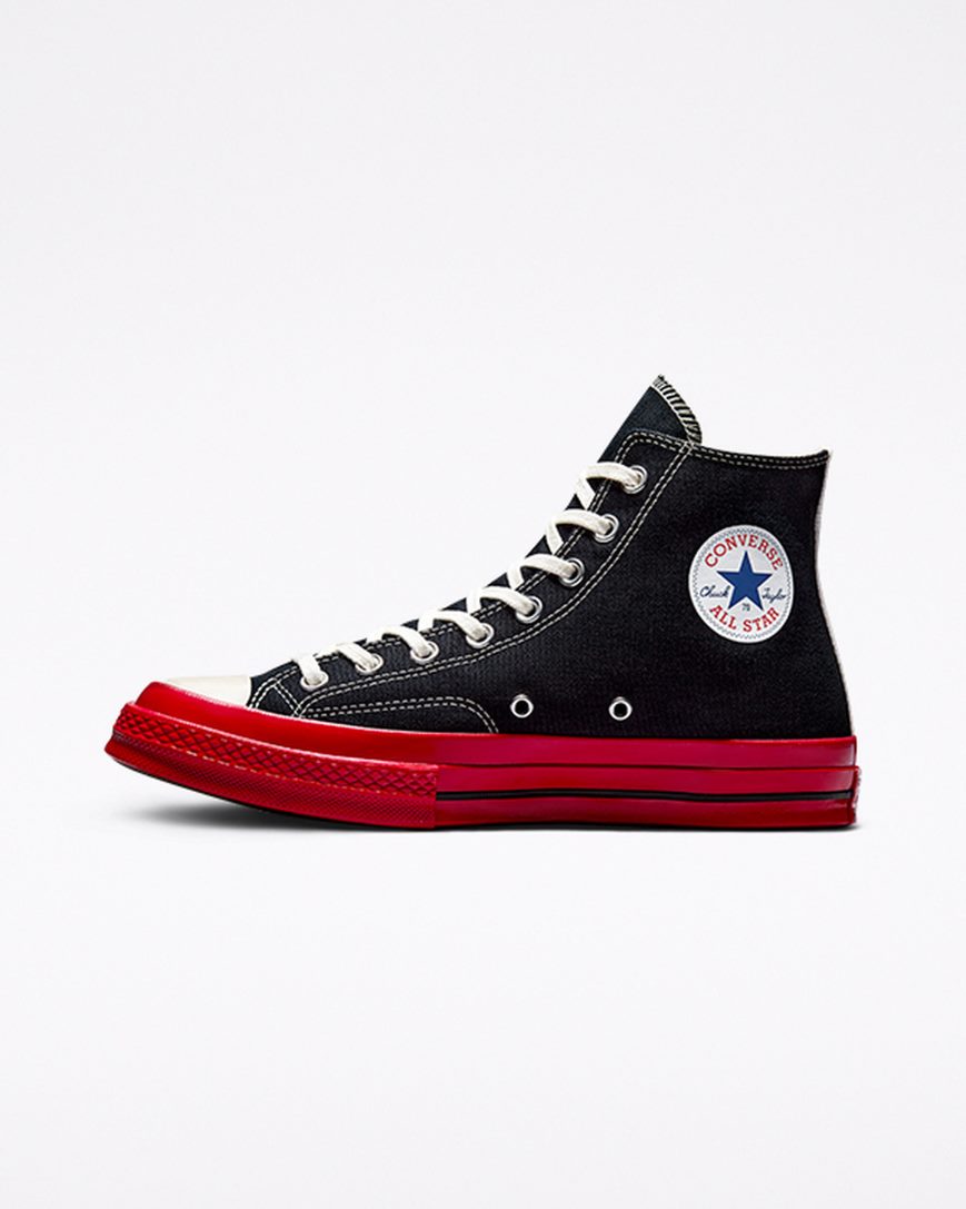 Tenisky Vysoke Converse x Comme des Garçons PLAY Chuck 70 Panske Čierne Červené | SK KSOCX5